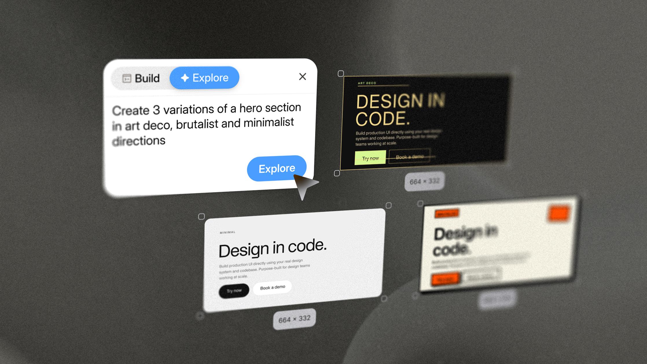 Exploring design directions on the canvas