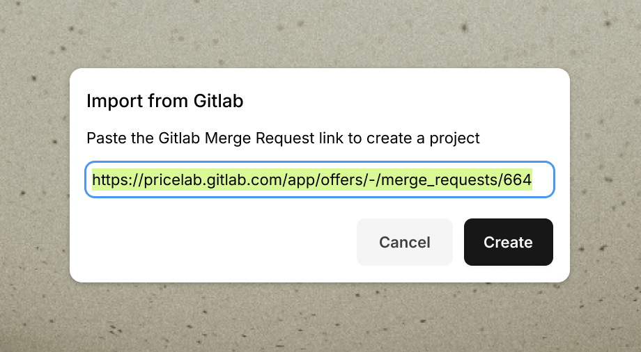 Opening a pull request inside Modeinspect
