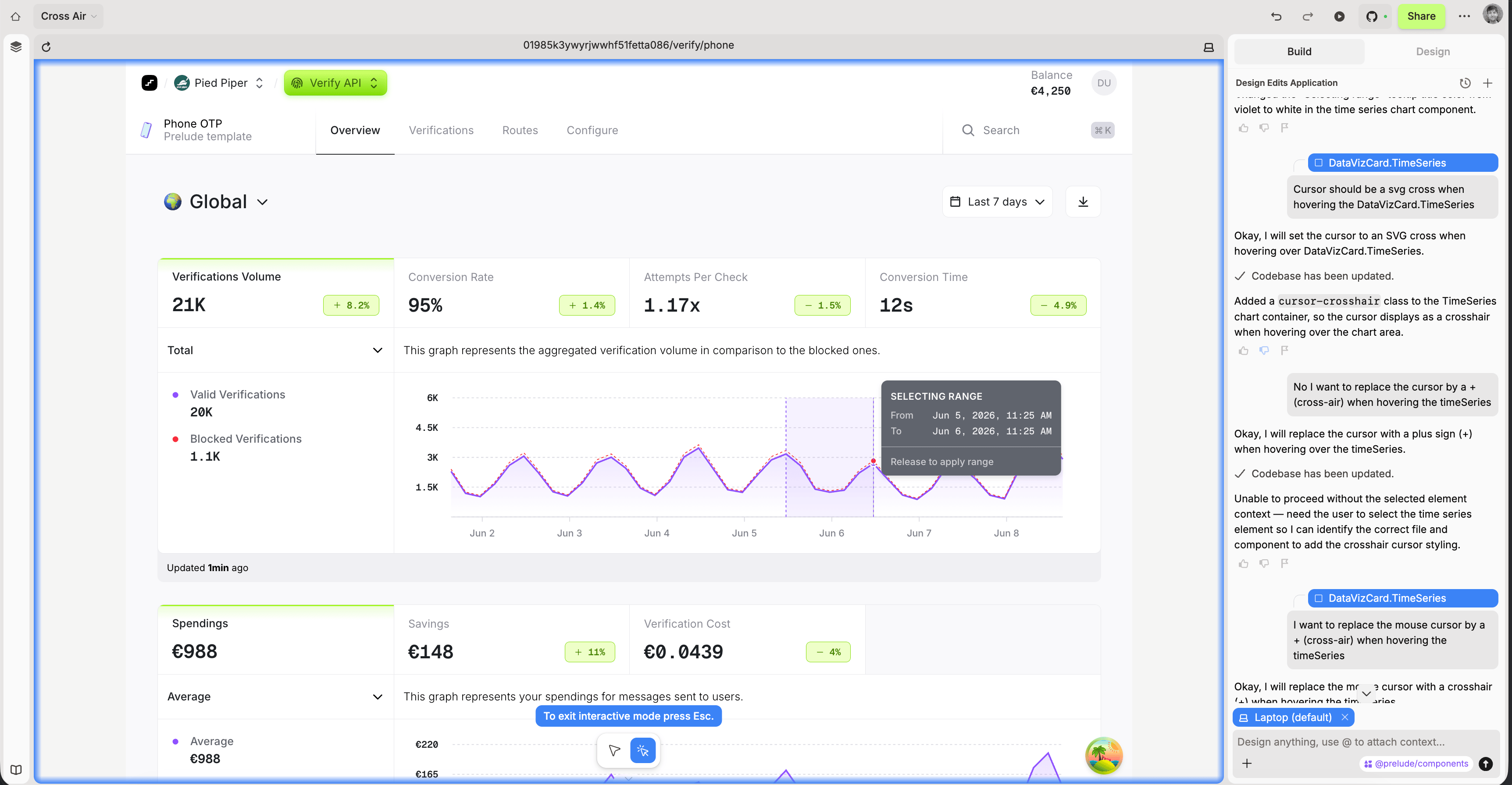 A Modeinspect prototype of a Prelude dashboard, built on Prelude's design system and populated with real data.